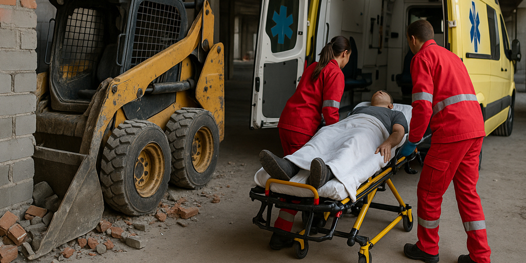 Accidente laboral atrapamiento maquinaria industrial